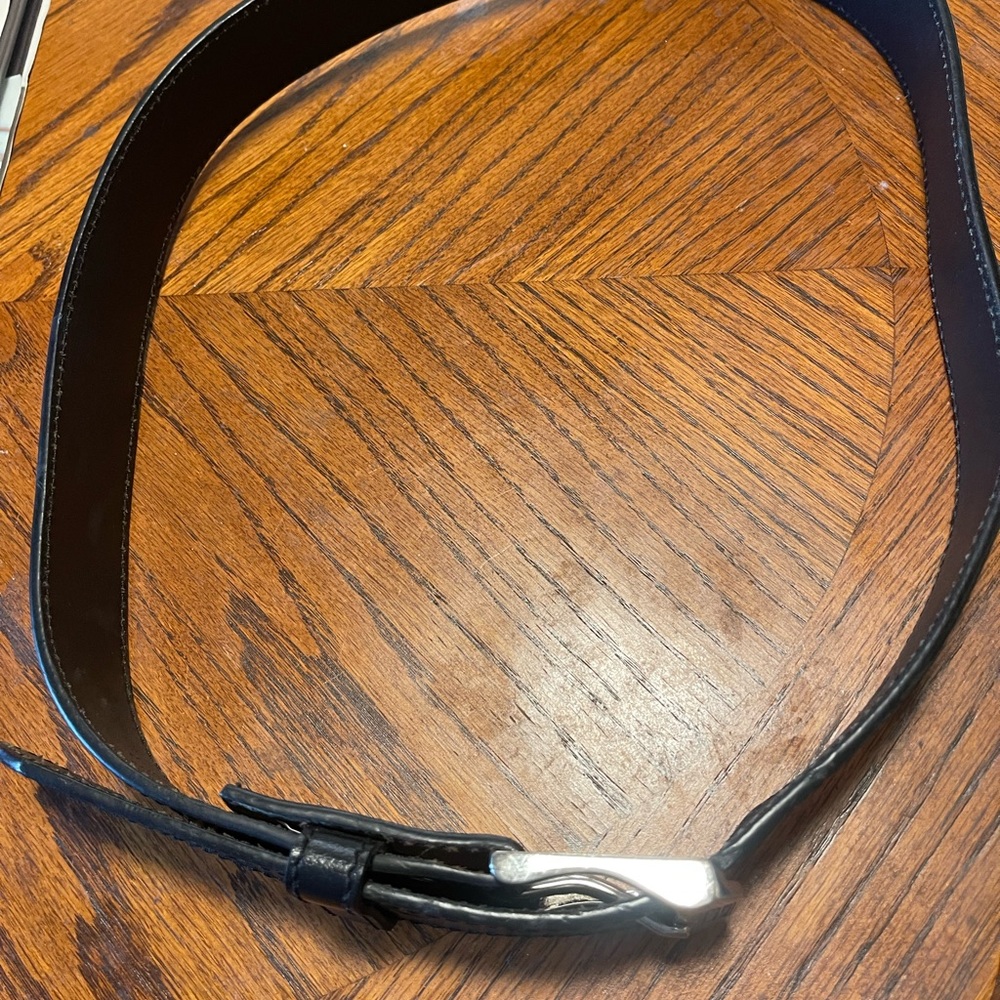 Dickies Black Leather Belt Men’s Silver Buckle Size 36 - Picture 5 of 5